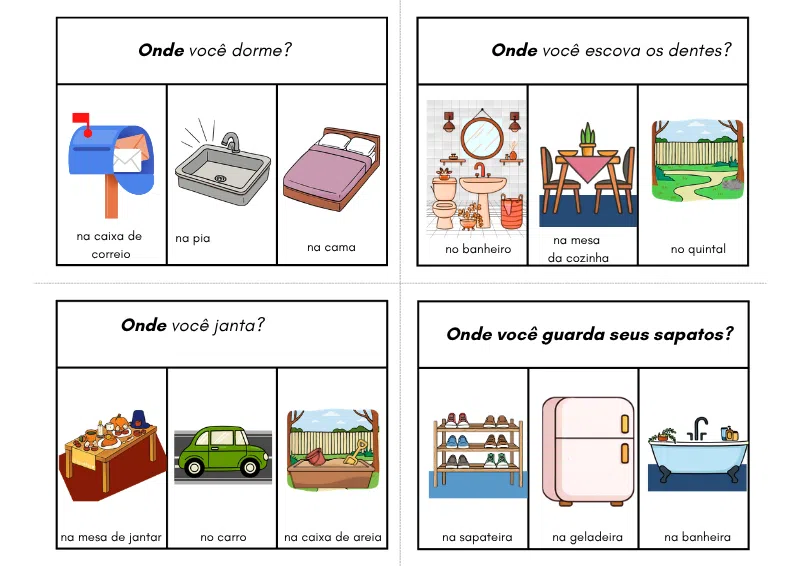 Amostra 2 dos cartões de perguntas
