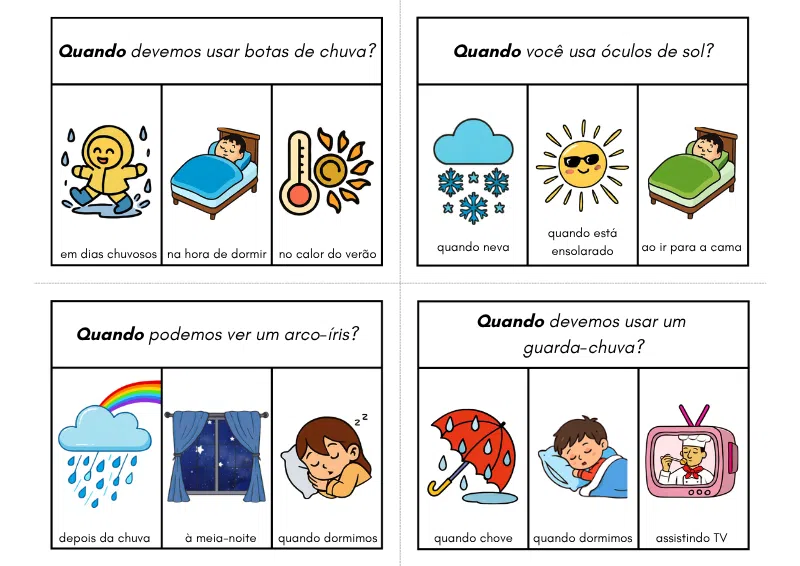 Amostra 4 dos cartões de perguntas