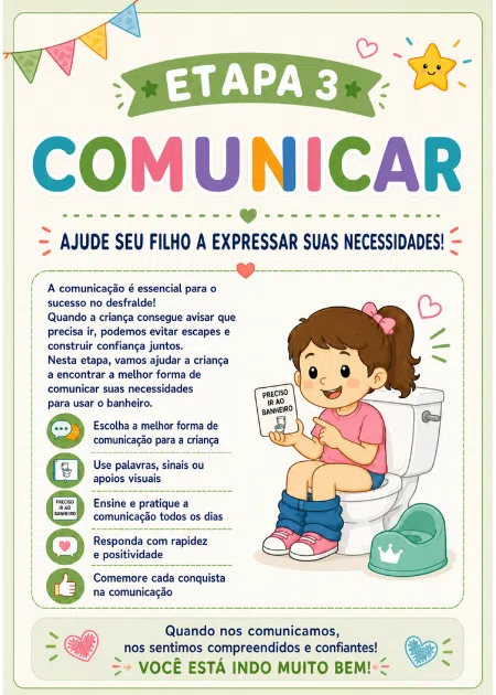 Amostra da etapa Comunicar do Kit de Desfralde para Crianças TEA.